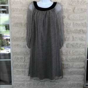 Alvin Valley gauzy silk dress grey black dot 2/34